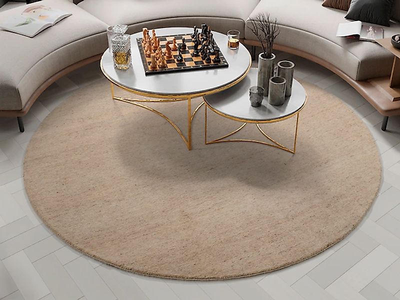 OCI DIE TEPPICHMARKE Wollteppich »ESEMPIO UNI MELANGE«, rund, 18 mm Höhe, r günstig online kaufen