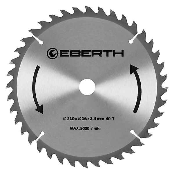 EBERTH Kreissägeblatt 210mm Durchmesser 16mm Bohrung 2,4mm Schnittbreite günstig online kaufen