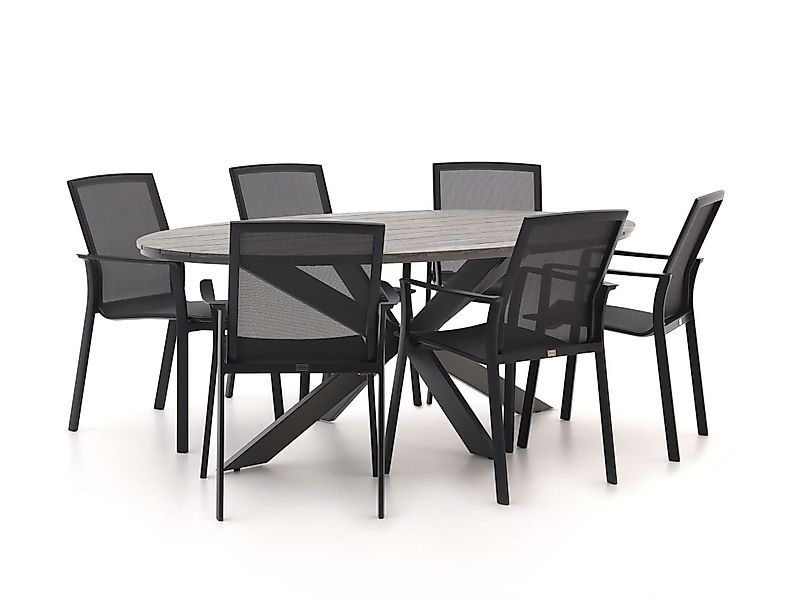 Bellagio Dranera/Fidenza oval 220 cm Gartenmöbel-Set 7-teilig stapelbar günstig online kaufen