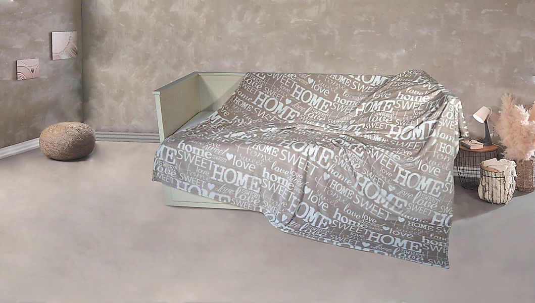 KiNZLER Wohndecke "Mikrofaser XXL "Home"" Kuscheldecke, mit Schriftzug "hom günstig online kaufen