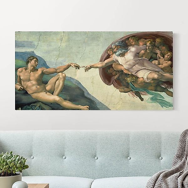 Leinwandbild auf Canvas Natural Michelangelo - Sixtinische Kapelle günstig online kaufen