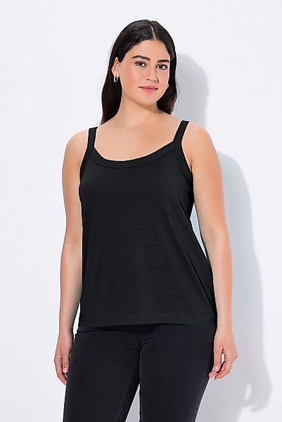 Ulla Popken Longtop Spaghettitop Rundhals Modalmix ärmellos günstig online kaufen