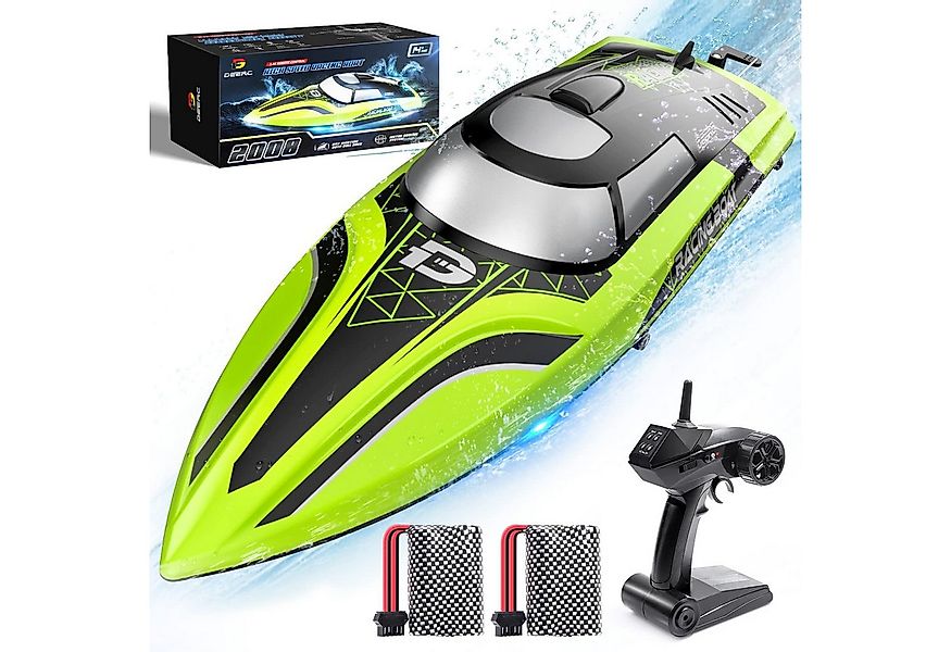DEERC RC-Boot mit LED, 20+ km/h, 2 Batterien, 2,4 GHz, Pool- und See-Spielz günstig online kaufen
