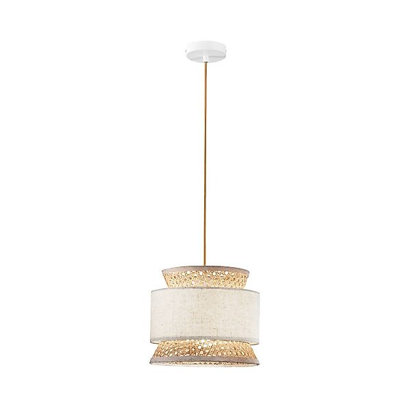 Hängelampe Gazebo, natur/beige, Ø 26 cm, Rattan/Stoff günstig online kaufen