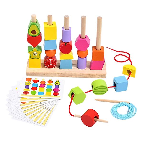 CLTYQ Lernspielzeug Montessori Spielzeug,Holzspielzeug mit Steckspiel günstig online kaufen
