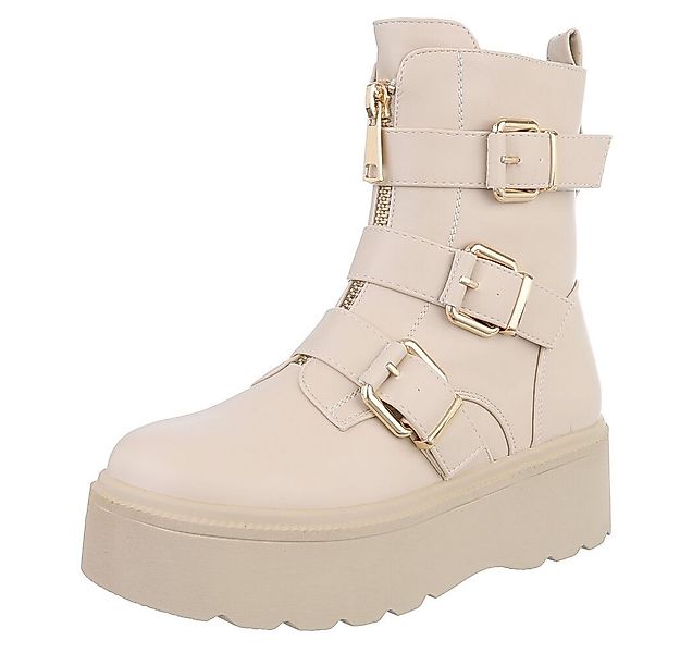 Ital-Design Trendige Boots mit Plateau und Schnallen für Damen Plateaustief günstig online kaufen