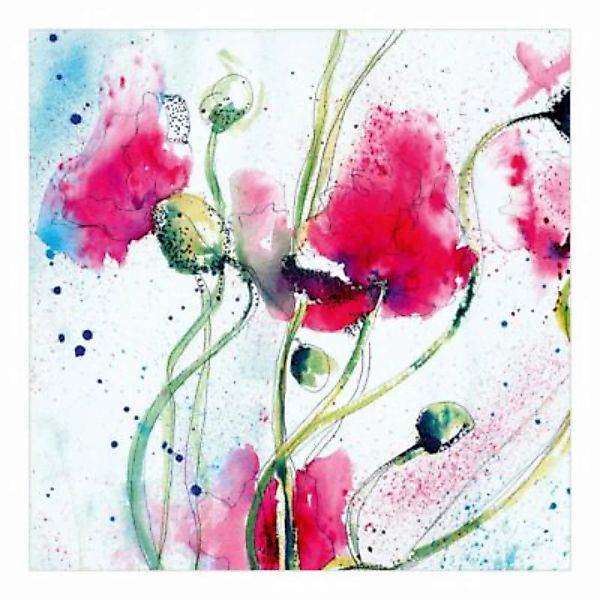 Bilderwelten Blumentapete Painted Poppies weiß Gr. 336 x 225 günstig online kaufen