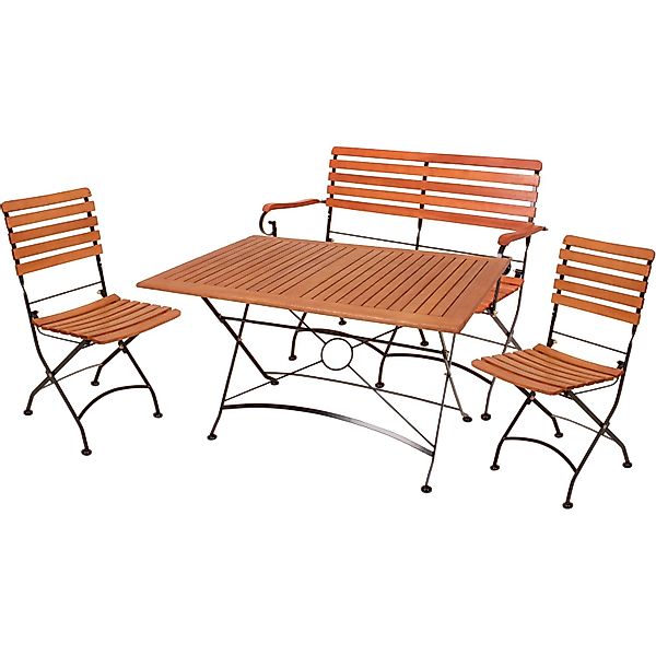 Garden Pleasure Gartenmöbel-Set Wien mit Klappstühle Teak FSC® günstig online kaufen