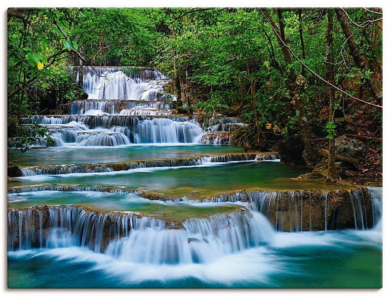 Artland Wandbild "Tiefen Wald Wasserfall" Gewässer 1 Stk. tlg. als Leinwand günstig online kaufen