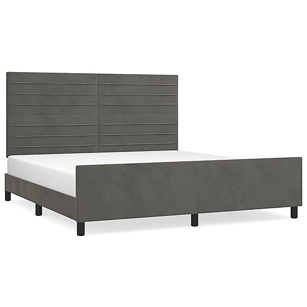 vidaXL Bettgestell mit Kopfteil Dunkelgrau 160x200 cm Samt Modell 61357394 günstig online kaufen