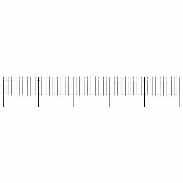 vidaXL Gartenzaun mit Speerspitze Stahl 892,5 x 100 cm Schwarz 277615 günstig online kaufen