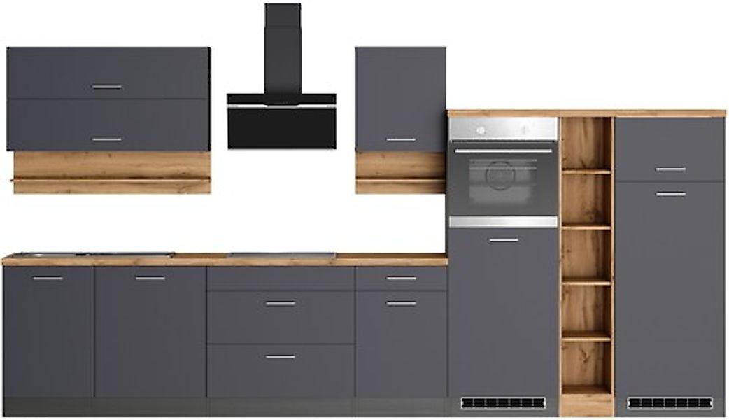 KOCHSTATION Küchenzeile »KS-Milan« 390 cm breit, viel Stauraum, wahlweise m günstig online kaufen