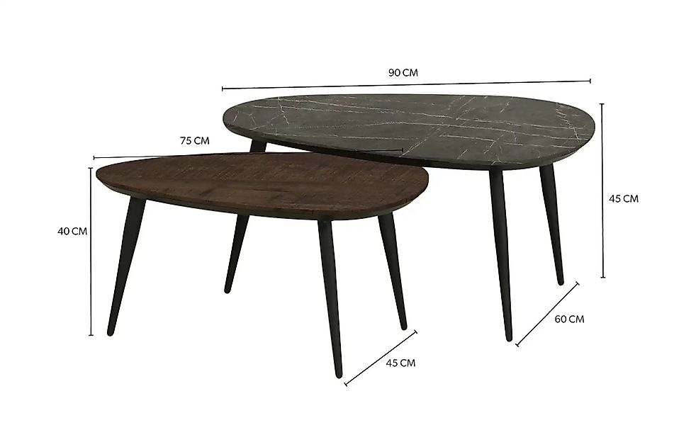 uno Couchtisch 2er-Set  Dortmund ¦ holzfarben Tische > Couchtische > Coucht günstig online kaufen
