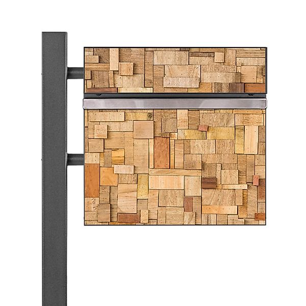 Banjado Standbriefkasten Anthrazit 45x120x16.5cm Groß Inkl. Montagematerial günstig online kaufen