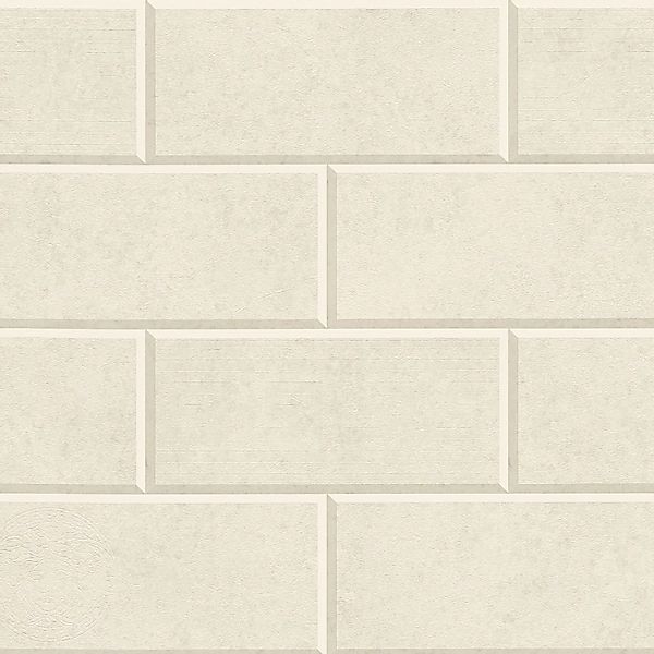 Bricoflor Mauer Tapete in Creme Weiß Moderne Steinoptik Tapete mit 3D Effek günstig online kaufen