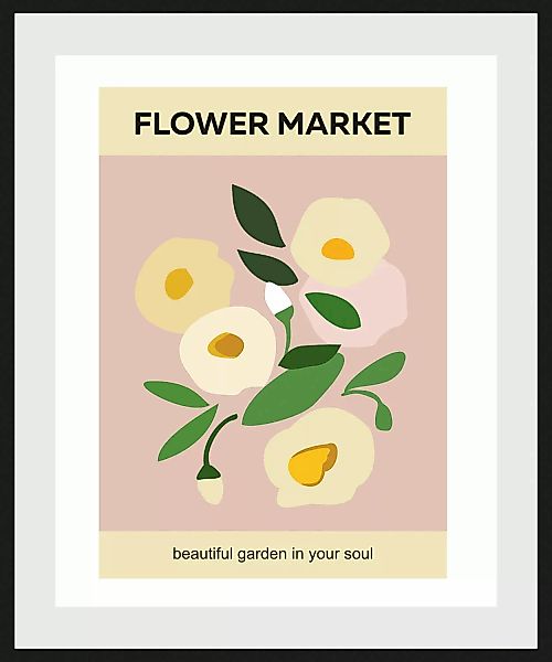 queence Bild "Flower Market", (1 St.), HD Premium Poster-Druck inkl. Holzra günstig online kaufen