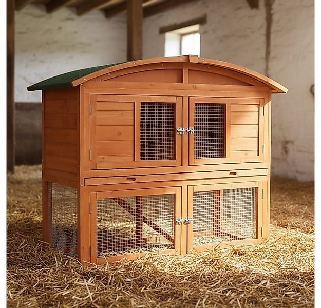 Mucola Kleintierkäfig Runddach Kaninchenstall Freigehege Freilauf Käfig Hol günstig online kaufen