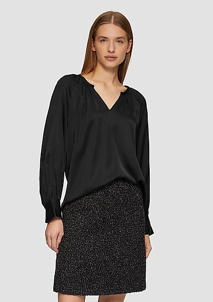 s.Oliver Langarmbluse Satinbluse im Relaxed Fit günstig online kaufen