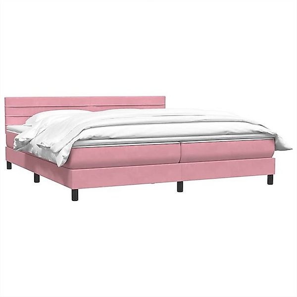 vidaXL Bett Boxspringbett mit Matratze Rosa 200x220 cm Samt günstig online kaufen