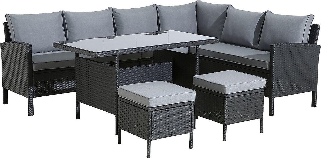 KONIFERA Gartenlounge-Set Manhatten, Gartenmöbel Set, (Set, 18-tlg., Ecklou günstig online kaufen