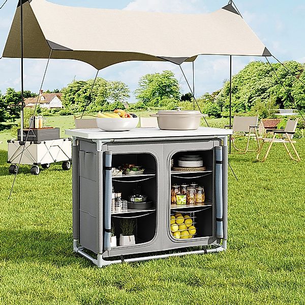 LIVINGANDHOME Campingschrank 100CM breite Campingküche mit günstig online kaufen