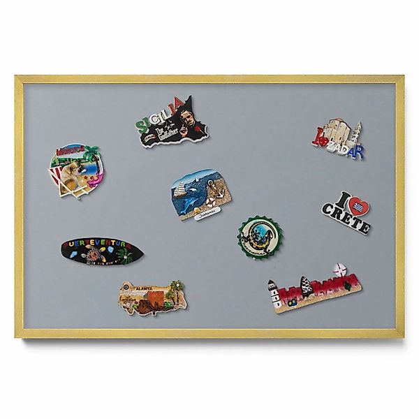 Tulup Magnettafel Metalltafel für Magnete Farbe Grau 60x40 cm Magnetboard G günstig online kaufen