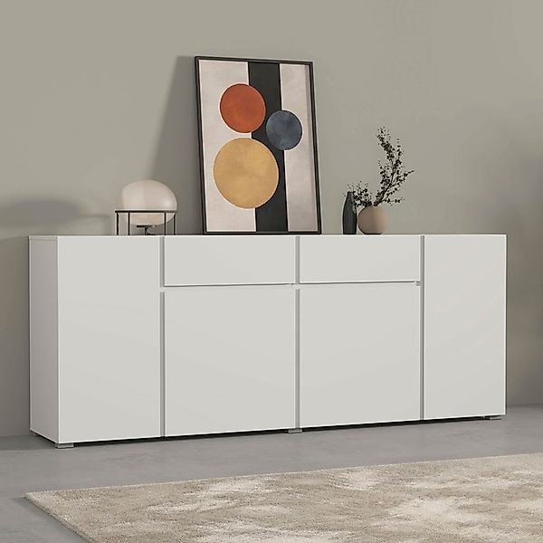 INOSIGN Sideboard »Metric,Breite 195 cm, grifflose Kommode 4 Türen/2 Schubk günstig online kaufen