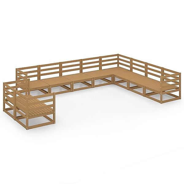 vidaXL 10-tlg Garten-Lounge-Set Honigbraun Massivholz Kiefer Modell 26 günstig online kaufen