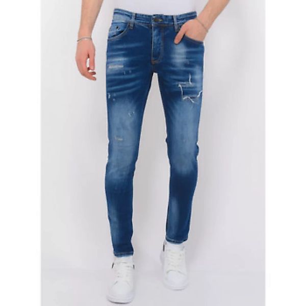 Local Fanatic  Slim Fit Jeans Blue Ripped Jeans Slim günstig online kaufen