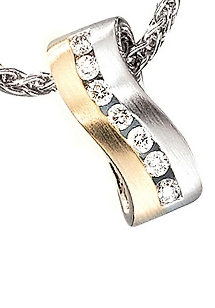 JOBO Kettenanhänger "Anhänger mit 7 Diamanten", 585 Gold bicolor günstig online kaufen