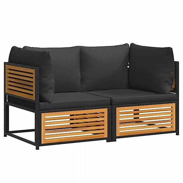 vidaXL 2-tlg Garten-Sofa-Set mit Kissen Massivholz Akazie Modell 1 günstig online kaufen