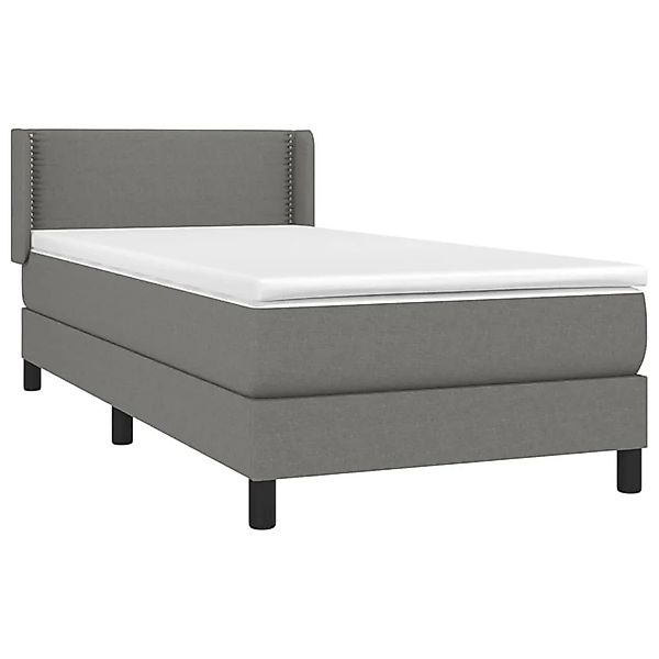 vidaXL Boxspringbett mit Matratze Dunkelgrau 100x200 cm Stoff 3129610 günstig online kaufen