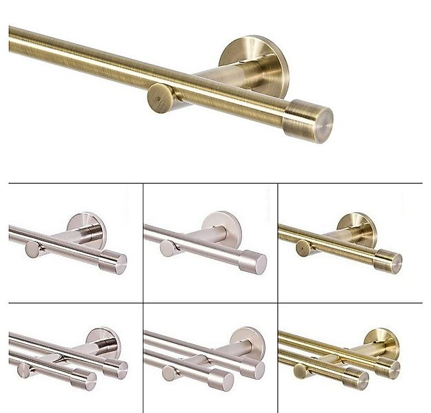 MDEKOR Gardinenstange komplette Ø 16 mm mit Endkappen, kürzbar, Wandmontage günstig online kaufen