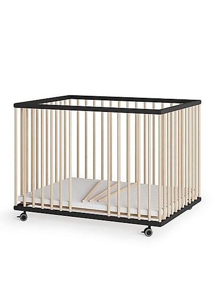 Sämann Babybett Laufgitter 75x100 cm mit Schlupfsprossen schwarz/natur Prem günstig online kaufen