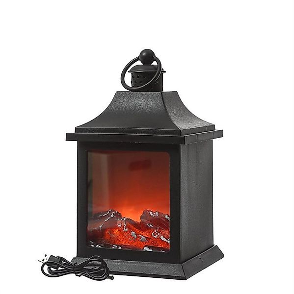MARELIDA LED Laterne LED Kamin mit Feuereffekt Tischkamin Dekokamin H: 31cm günstig online kaufen