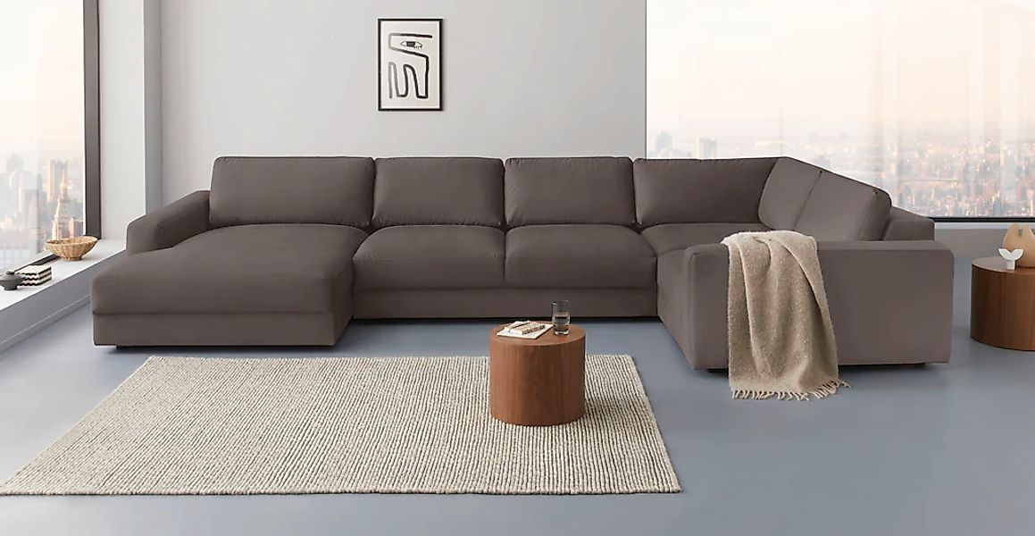 Home affaire Wohnlandschaft "Bloomfield, Mega Polsterecke, Breite 390cm, vi günstig online kaufen