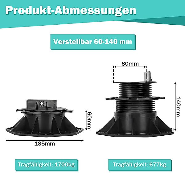 Clanmacy Holzfliesen 10-50x Stelzlager WPC Terrassenlager günstig online kaufen