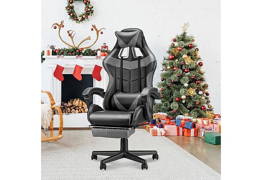 Ferghana Gaming-Stuhl Gaming Sessel mit Fußstütze,Kopfstütze,MassageLendenk günstig online kaufen