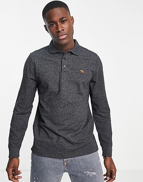Abercrombie & Fitch – Core – Langärmliges Poloshirt in schwarzem Kalk mit L günstig online kaufen