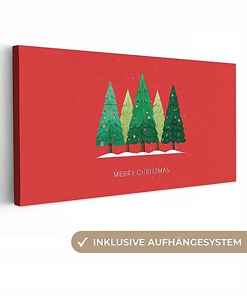 OneMillionCanvasses® Leinwandbild Panorama Minimalistisch - Weihnachtsbäume günstig online kaufen