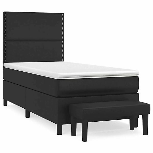 vidaXL Boxspringbett mit Matratze Schwarz 90x200 cm Kunstleder1466430 günstig online kaufen