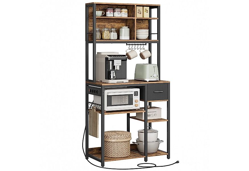 VASAGLE Standregal, Küchenregal mit Steckdosen, verstellbaren Ablagen günstig online kaufen