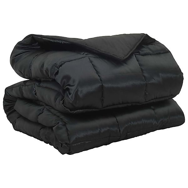 vidaXL Winterbettdecke Schwarz 220 x 135 cm Satin und Mikrofaser 42025853 günstig online kaufen