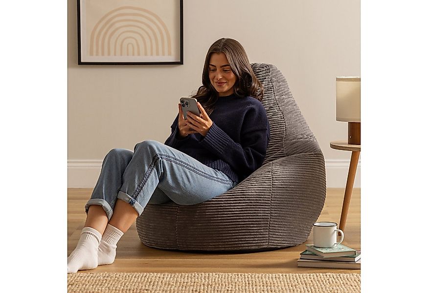 icon Sitzsack 2er Set Sessel mit Rückenlehne aus Cord „Dalton“, Sitzsack XX günstig online kaufen