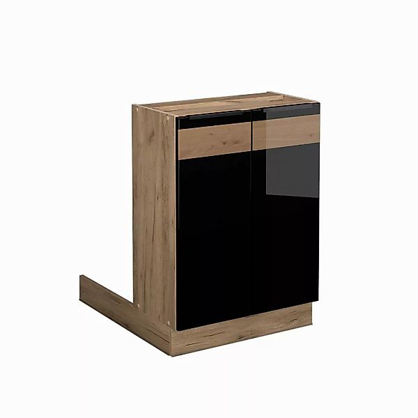 Vicco Unterschrank Fame-Line, Schwarz Hochglanz/Eiche, 60 günstig online kaufen