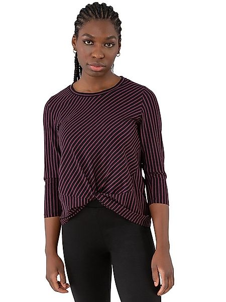 Gio Milano 3/4-Arm-Shirt G31-1202, gestreift und mit Knoten an der Vorderse günstig online kaufen