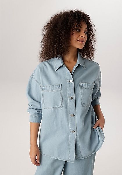 Aniston PLUS Jeansbluse großzügig geschnitten - NEUE KOLLEKTION günstig online kaufen