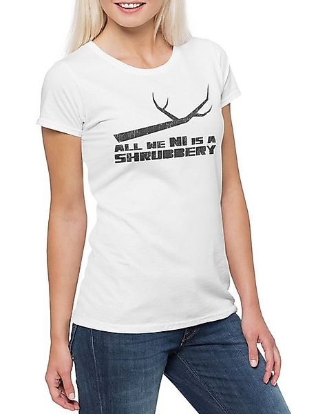Urban Backwoods Print-Shirt All We Ni Is A Shrubbery Damen T-Shirt Monty Kn günstig online kaufen