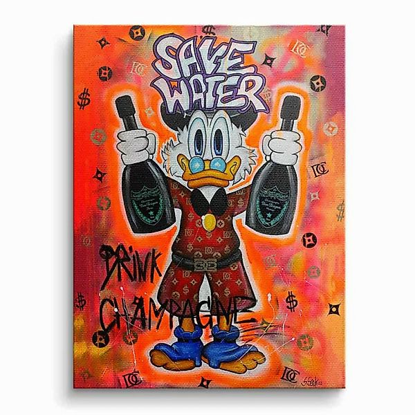 DOTCOMCANVAS® Leinwandbild Save Water Drink Champagne günstig online kaufen