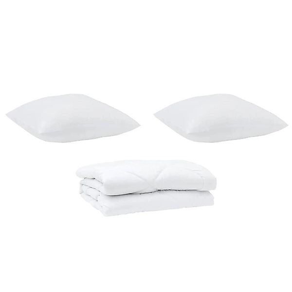 vidaXL Bettdecke mit Kissen 3-Tlg Weiß Mikrofaser 3377670 günstig online kaufen